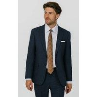 Dobell Men's Blue Weave Suit Jacket in Dark Blue | Size: 50R
