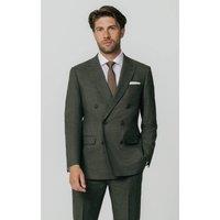 Dobell Men's Green Weave Double Breasted 2 Piece Suit | Size: 42R