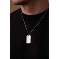 Outrage London Men's Silver Dog Tag Engravable Pendant Necklace | Size: 22 inches