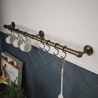 Rothley Antique Brass Adjustable Easy Fit Kitchen Utensil Rail Kit 60cm in Bronze