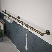 Rothley Antique Brass Adjustable Easy Fit Kitchen Utensil Rail Kit 100cm in Bronze