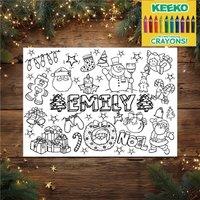 60 SECOND MAKEOVER Personalised Christmas Placemat With Crayons in White