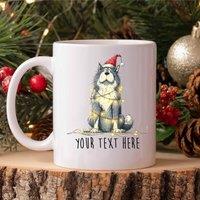 60 SECOND MAKEOVER Personalised Akita Christmas Lights Santa Hat Mug in White