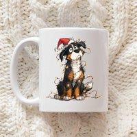 60 SECOND MAKEOVER Bernese Mountain Dog Christmas Lights Mug in White