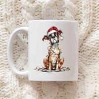 60 SECOND MAKEOVER Boxer Christmas Lights Mug in White