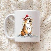 60 SECOND MAKEOVER Corgi Christmas Lights Mug in White