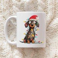 60 SECOND MAKEOVER Dachshund Christmas Lights Mug in White