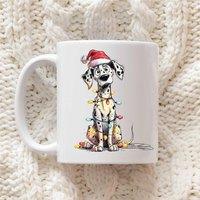 60 SECOND MAKEOVER Dalmatian Christmas Lights Mug in White