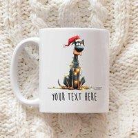 60 SECOND MAKEOVER Personalised Doberman Christmas Lights Santa Hat Mug in White