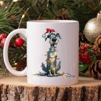 60 SECOND MAKEOVER Great Dane Christmas Lights Mug in White