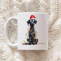 60 SECOND MAKEOVER Labrador Christmas Lights Mug in White
