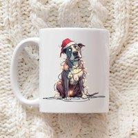 60 SECOND MAKEOVER Pitbull Christmas Lights Mug in White