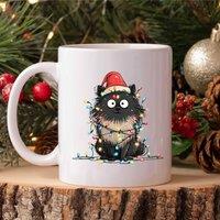 60 SECOND MAKEOVER Pomeranian Christmas Lights Mug in White
