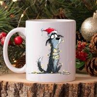 60 SECOND MAKEOVER Terrier Christmas Lights Mug in White