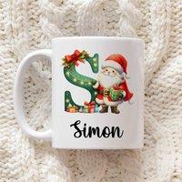 60 SECOND MAKEOVER Personalised Christmas Initial Mug Xmas Font in White