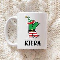 60 SECOND MAKEOVER Personalised Christmas Initial Mug Elf Font in White