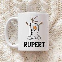 60 SECOND MAKEOVER Personalised Christmas Initial Mug Snowman Font in White