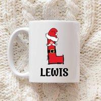 60 SECOND MAKEOVER Personalised Christmas Initial Mug Santa Font in White