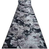 RugsX Anti-Slip Lotus Runner in Grey | Size: 60 cm x 110 cm