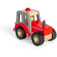 Bigjigs Toys Mini Red Tractor Wooden Farm Vehicle