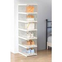 H&O Direct 6-Tier Fashion Foldable Angel White Shoes Box