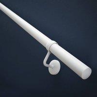 Forgeworks Matt White Premium Modern Easy Install Indoor Stair Handrail Kit 1.2m
