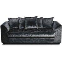 SNUG FURNITURE BIRMINGHAM LTD Crushed Velvet 3 Seater Sofa Scatterback in Black