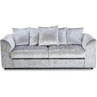 SNUG FURNITURE BIRMINGHAM LTD Crushed Velvet 3 Seater Sofa Scatterback in Silver