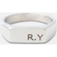 Outrage London Men's Silver Engravable Rectangle Signet Ring | Size: 9