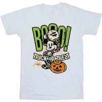 Disney Boy's Boo Trick Or Treat Mickey Mouse Cotton T-Shirt in White | Size: 3-4 Years