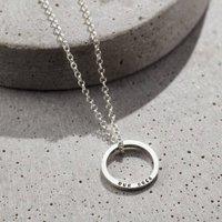 Posh Totty Designs Personalised Men's Quote Circle Necklace in Silver | Size: Standard