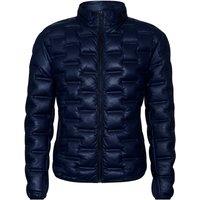 Infinity Leather Men's Puffer Quilted Bomber Leather Jacket - Recife in Navy | Size: 5XL