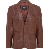 Infinity Leather Men's Slim Leather Italian Blazer Jacket-Somero in Brown | Size: 3XL
