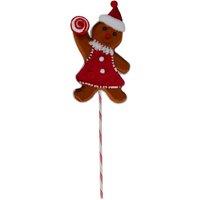 VFM e-Store Christmas Ginger Bread Woman Pick 68cm x 22cm Red X 1 | Size: 68 cm x 22 cm