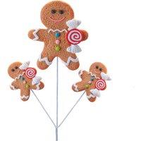 VFM e-Store Christmas Gingerbread Man Spray 65cm x 20cm Brown X 1 | Size: 65 cm x 20 cm