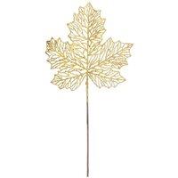 VFM e-Store Christmas Glitter Maple Leaf Spray Decoration 45cm x 22cm Gold X 1 | Size: 45 cm x 22 cm