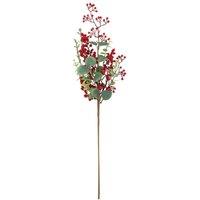VFM e-Store Christmas Long Stem Berries Leaves Decoration 67cm x 18cm Red X 1 | Size: 67 cm x 18 cm