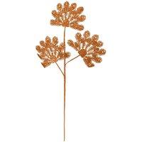 VFM e-Store Christmas Long Stem with Glitter Decoration 60cm x 22cm Orange X 1 | Size: 60 cm x 22 cm