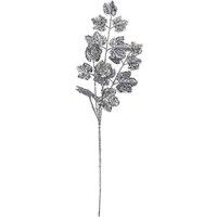 VFM e-Store Christmas Long Stem with Glitter Decoration 65cm x 20cm Silver X 1 | Size: 65 cm x 20 cm