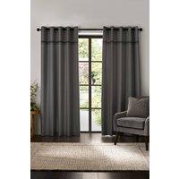 Catherine Lansfield 'Melville' Lined Eyelet Curtains in Grey | Size: 168 cm width x 229 cm drop