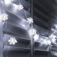 Globrite Snowflake Fairy Lights Christmas Decorations with 2 Modes 40 LED in White