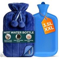 volila 3.5L Large Hot Water Bottle with Zip Cover in Blue