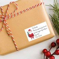 60 SECOND MAKEOVER 25 x Personalised Christmas Labels Thank You From Santa