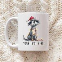 60 SECOND MAKEOVER Personalised Maltese Christmas Lights Santa Hat Mug in White