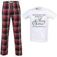 60 SECOND MAKEOVER Men's Personalised Family Christmas Pyjama Set in Red | Size: 2XL