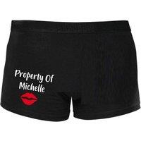 60 SECOND MAKEOVER Men's Mens Black Personalised Property Of Boxers | Size: Medium