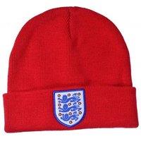 England FA Men's Knitted Turned Up Cuff Beanie in Red