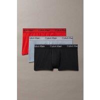 Calvin Klein Men's Micro Stretch Low Rise Trunk 3Pk Black/ Sleet / Adrenaline Rush | Size: Medium