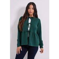 Dorothy Perkins Women's Petite Peplum Cardigan in Emerald | Size: Large