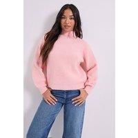 Dorothy Perkins Women's Petite Pearl neck Detail Jumper in Light Pink | Size: XL